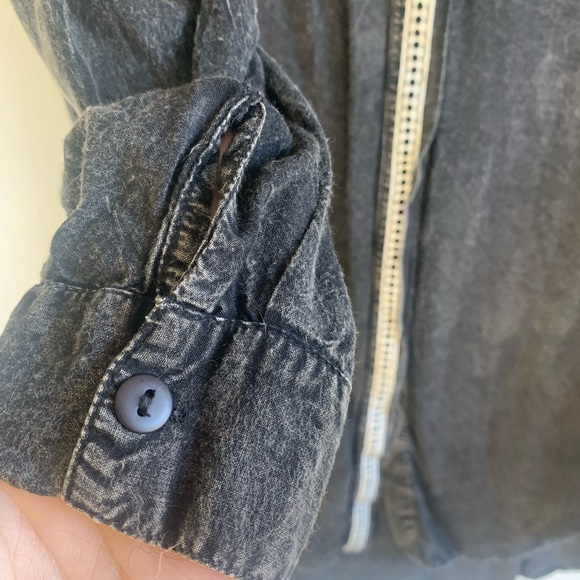 MINKPINK grey button down long sleeve Prairie western Dress - Picture 6 of 8